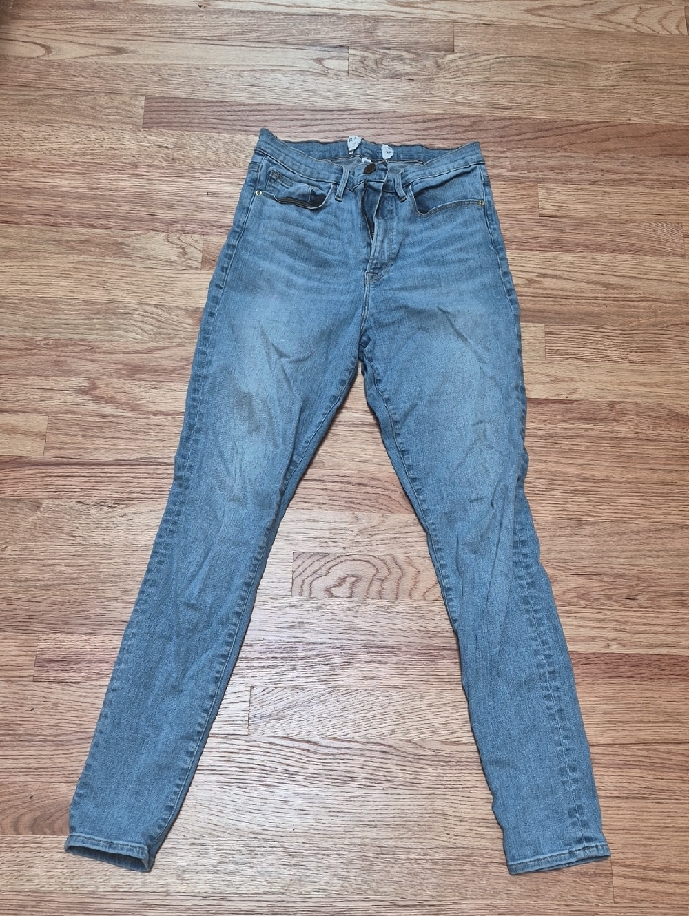 Frame Denim Light Blue High-Rise Skinny Jeans